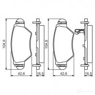 Тормозные колодки, комплект BOSCH 0986495250 342765 23258 BP1549 - Изображение 8