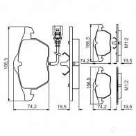 Тормозные колодки, комплект BOSCH Audi A3 (8L1) 1 Хэтчбек 1.8 125 л.с. 1996 – 2003 BP1548 0986495249 20676