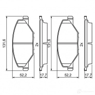 Тормозные колодки, комплект BOSCH 25681 0986495390 BP1756 Volkswagen Polo (6R, 6C, 61) 5 2009 – 2018