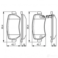 Тормозные колодки, комплект BOSCH 0986495319 BP1608 342816 E9 90R-02A1081/0553 - Изображение 4