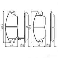 Тормозные колодки, комплект BOSCH 21012 342738 BP1519 0986495221 - Изображение 7