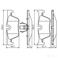 Тормозные колодки, комплект BOSCH 25307 0986495289 342796 BP1655 - Изображение 6