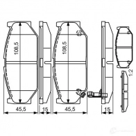 Тормозные колодки, комплект BOSCH 342808 0986495308 BP1597 E9 90R-02A1080/3105