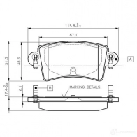 Тормозные колодки, комплект BOSCH D1205 8325 D1205 8325 0986tb2401 6016214