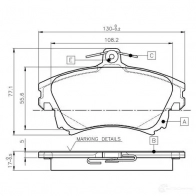 Тормозные колодки, комплект BOSCH Volvo V40 1 (645) Универсал 2.0 D 136 л.с. 2002 – 2004 D 837 7712 D 837 7712 0986tb2349