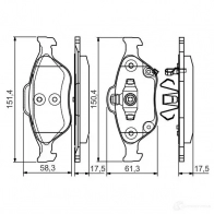 Тормозные колодки, комплект BOSCH 342660 BP1500 0986495093 23202
