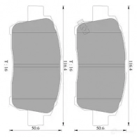 Тормозные колодки, комплект BOSCH 0986ab9086 BP908 6 1193491293 D822;D846