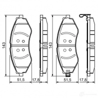 Тормозные колодки, комплект BOSCH 23234 Chevrolet Rezzo BP1487 0986495116