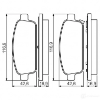 Тормозные колодки, комплект BOSCH BP1560 0986495259 342774 25096 - Изображение 3