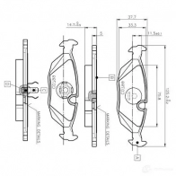 Тормозные колодки, комплект BOSCH 0986tb2532 2Q5 N6H5 1197986189 4047024111080