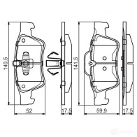 Тормозные колодки, комплект BOSCH 0986495438 1437243445 ITY0 BY7