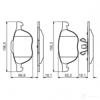 Тормозные колодки, комплект BOSCH 0986495215 BP1513 342734 23723 - Изображение 3
