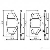 Тормозные колодки, комплект BOSCH 25458; 25459; 25460 Ford Explorer BP1770 0986495397