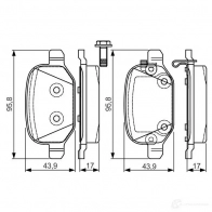 Тормозные колодки, комплект BOSCH 0986tb3216 E9 90R - 01119/354 1193497051 25652