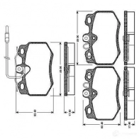 Тормозные колодки, комплект BOSCH 1 F7QY 0986tb2087 4047023033062 1197986139