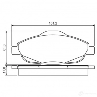Тормозные колодки, комплект BOSCH BP1570 0986495266 24660 342781 - Изображение 5