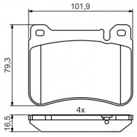 Тормозные колодки, комплект BOSCH 7AD2 Q 0986495471 Mercedes C-Class (S203) 2 Универсал 1.8 C 180 Kompressor (2046) 143 л.с. 2002 – 2007
