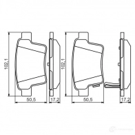 Тормозные колодки, комплект BOSCH 0986495344 342835 24260 BP1636