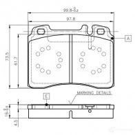 Тормозные колодки, комплект BOSCH D 561 7440 0986tb2662 6016766 D 561 7440