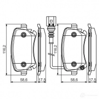Тормозные колодки, комплект BOSCH 0986495094 342661 BP1520 23854 - Изображение 5