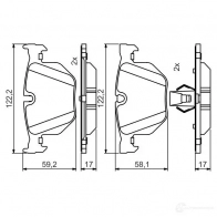 Тормозные колодки, комплект BOSCH 0986495481 Bmw X6 (E71) 1 Внедорожник 3.0 xDrive 40 d 306 л.с. 2009 – 2014 W6A 05