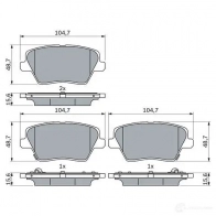 Тормозные колодки, комплект BOSCH 1437243607 W 9MDB 0986424864 - Изображение 8