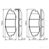 Тормозные колодки, комплект BOSCH BP1645 24864 0986495353 Chevrolet Epica
