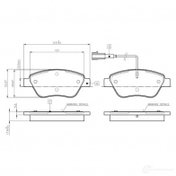 Тормозные колодки, комплект BOSCH Fiat Qubo E9 90R - 01108/461 0986tb2414 WVA 23705