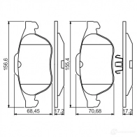 Тормозные колодки, комплект BOSCH BP1568 0986495264 342779 23245 - Изображение 3