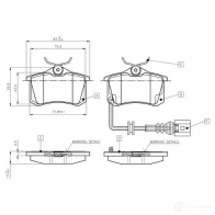 Тормозные колодки, комплект BOSCH E9 90R - 01119/457 Citroen C4 1 (LC, PF2) Хэтчбек 1.6 16V Bio Flex 109 л.с. 2007 – 2008 0986tb2141 WVA 20168