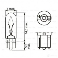 Лампа W2X4.6D 2 Вт 12 В BOSCH 350318 IZ1GI2L 1987302218 12V 2W PURE LIGHT