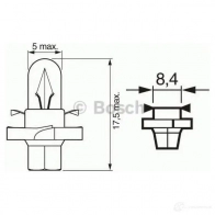 Лампа накаливания BOSCH 1987302235 SMKS9HF 12V 1,2W PURE LIGHT 350338