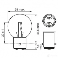 Лампа BA15D 24 Вт 12 В BOSCH BA15d 1423107422 1987302263 12V 24W PURE LIGHT - Изображение 3