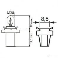 Лампа B8.5D 1.2 Вт 24 В BOSCH 359585 I 350546 1987302874 - Изображение 5