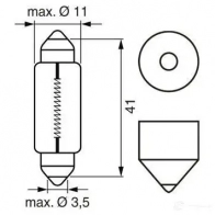 Лампа SV8.5-8 10 Вт 12 В BOSCH K 15772 349999 12V 10W PURE LIGHT 1987301014 - Изображение 2