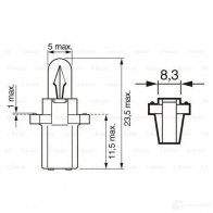 Лампа BAX 1.2 Вт 24 В BOSCH 1423170568 OK7KZ3 24V 1,2W TRUCKLIGHT 1987302515 - Изображение 4