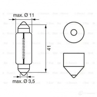 Лампа C10W 10 Вт 24 В BOSCH RT8WQH 24V 10W TRUCKLIGHT 350424 1987302521 - Изображение 5
