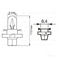 Лампа BX8.4D 1.5 Вт 12 В BOSCH 350361 12V 1,5W PURE LIGHT 1987302255 7UL1JMR - Изображение 3