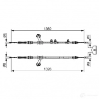 Трос ручника, стояночного тормоза BOSCH BC2 422 ZZ1HE 355461 1987482422