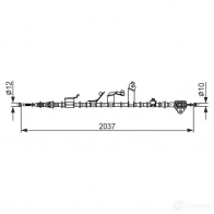 Трос ручника, стояночного тормоза BOSCH 18KBE NQ 1987482860 Toyota Prius