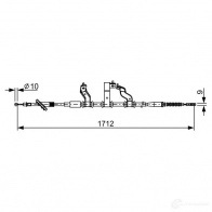 Трос ручника, стояночного тормоза BOSCH Hyundai Tucson (JM) 1 Кроссовер 2.0 CRDi 140 л.с. 2006 – 2010 1987482529 BC 2529 2X9MWQ