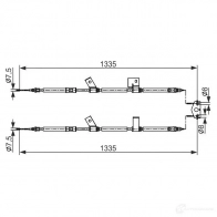 Трос ручника, стояночного тормоза BOSCH OPJ2BO3 1987482563 Opel Adam (A) 1 Хэтчбек 1.4 101 л.с. 2012 – 2025 BC256 3