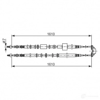 Трос ручника, стояночного тормоза BOSCH B C770 Opel Meriva (A) 1 Минивэн 1.3 CDTI (E75) 69 л.с. 2005 – 2010 1987477936 ZDLGO