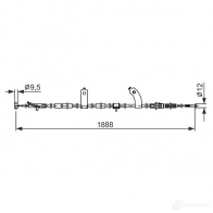 Трос ручника, стояночного тормоза BOSCH Mazda 3 (BM, BN) 3 Хэтчбек 1.5 120 л.с. 2013 – 2024 07F KFR7 1987482854