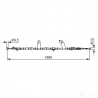 Трос ручника, стояночного тормоза BOSCH 1437241229 07F KFR7 1987482854 - Изображение 2