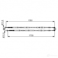 Трос ручника, стояночного тормоза BOSCH 1987482857 Opel Astra (H) 3 Хэтчбек 1.8 (L48) 140 л.с. 2006 – 2010 31 XATDY