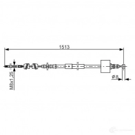 Трос ручника, стояночного тормоза BOSCH BC105 5 7GF4PUS 1987482161 Toyota Previa (XR10, XR20) 1 1990 – 2000