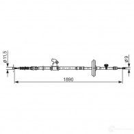 Трос ручника, стояночного тормоза BOSCH NZU YR 1987482885 1437241194 - Изображение 2