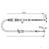 Трос ручника, стояночного тормоза BOSCH BC105 7 FO3QA 1987482163 Mitsubishi Lancer 7 (CB, CD, CC) 1993 – 1996