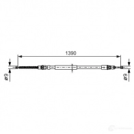 Трос ручника, стояночного тормоза BOSCH 1987477666 SN8EBA Renault Trafic 1 (TXX, TXW, PXX) 1980 – 2001 BC52 8